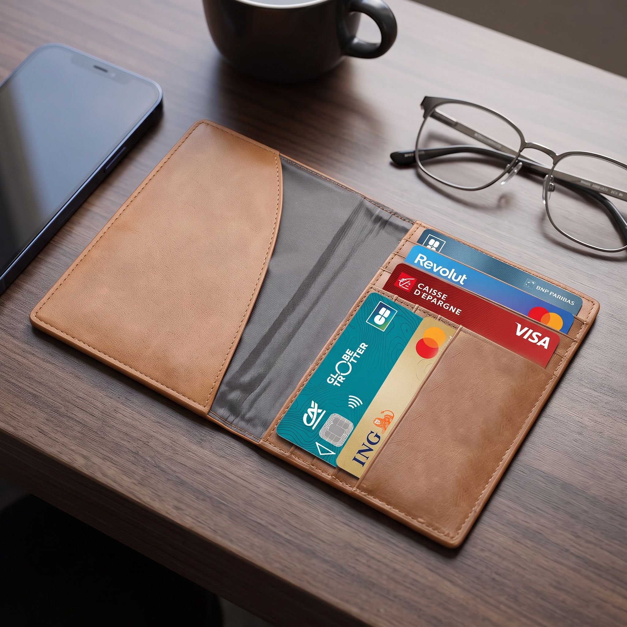 Porte-cartes grand format pour homme