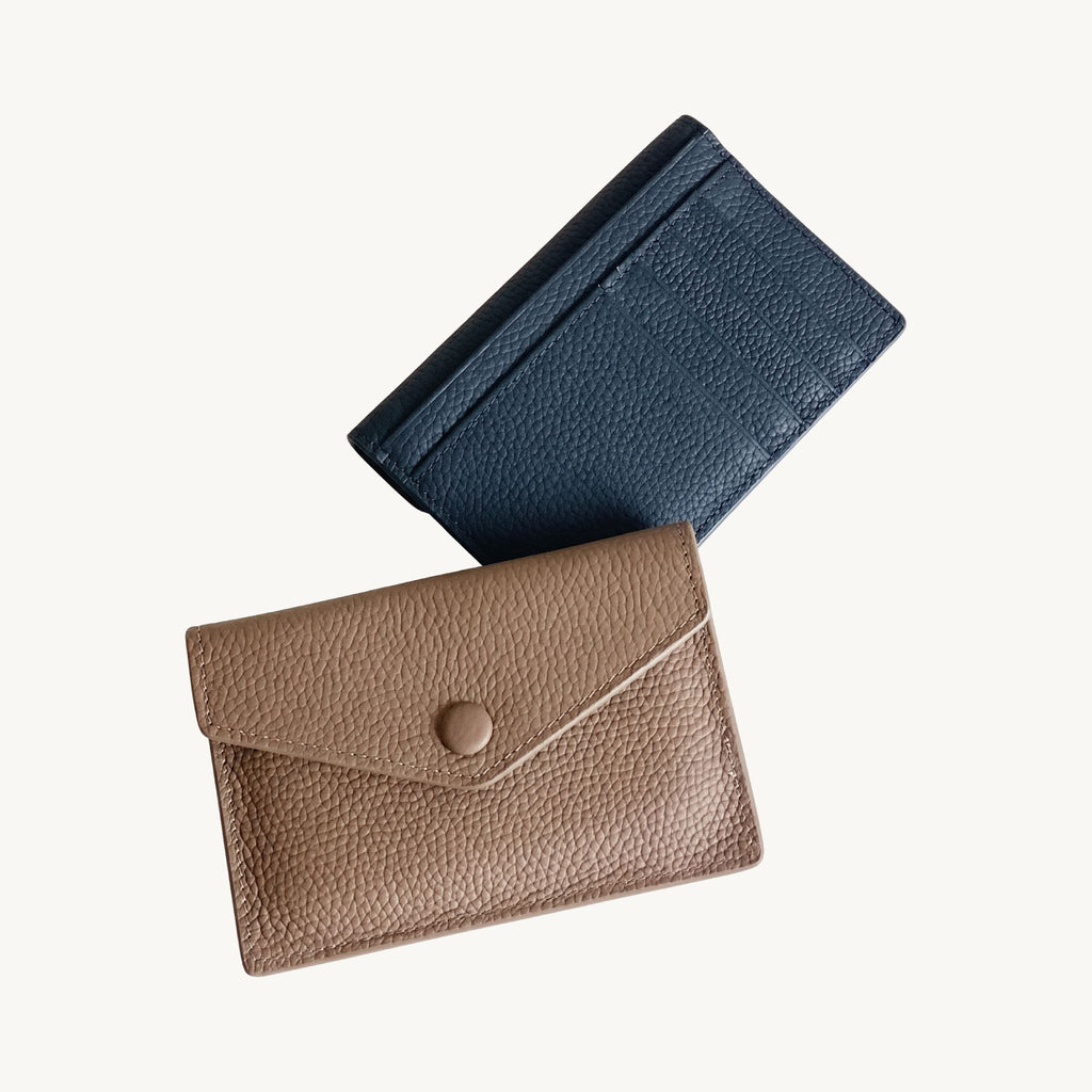 Porte-cartes en cuir véritable pour femme