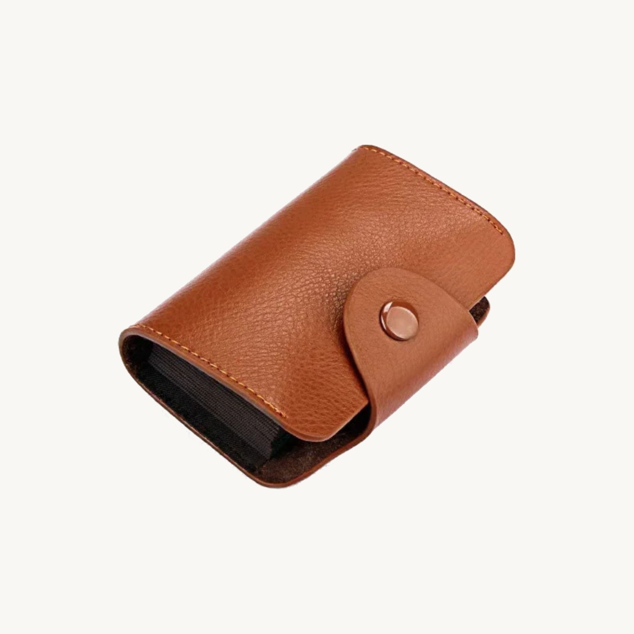 Porte-cartes grande capacité en cuir
