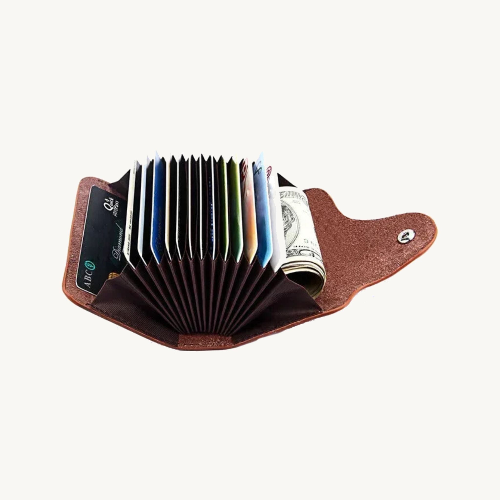 Porte-cartes grande capacité en cuir
