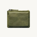 Porte-cartes en cuir zippé compact