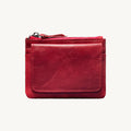 Porte-cartes en cuir zippé compact