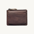Porte-cartes en cuir zippé compact