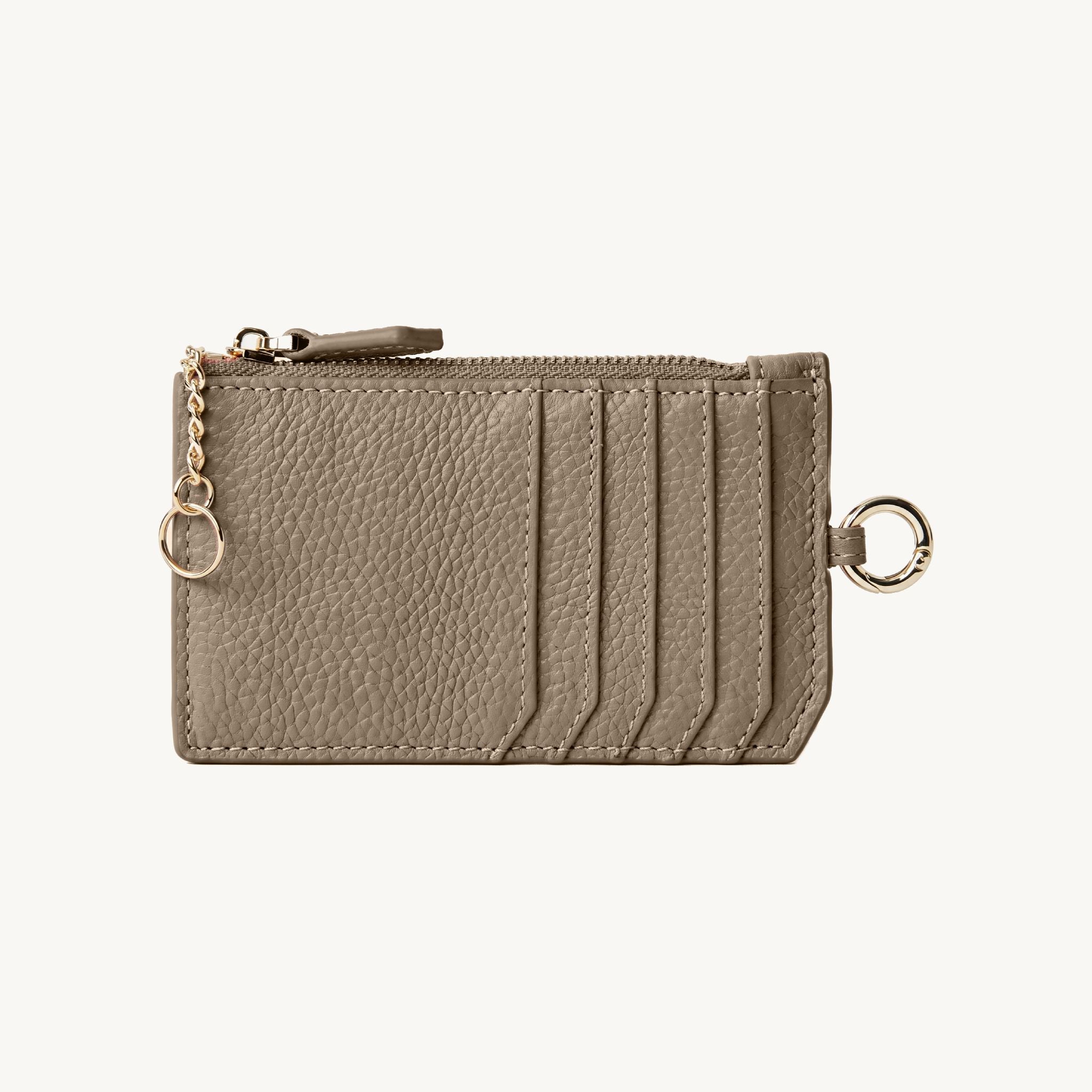 Porte-carte en cuir zippé pour femme