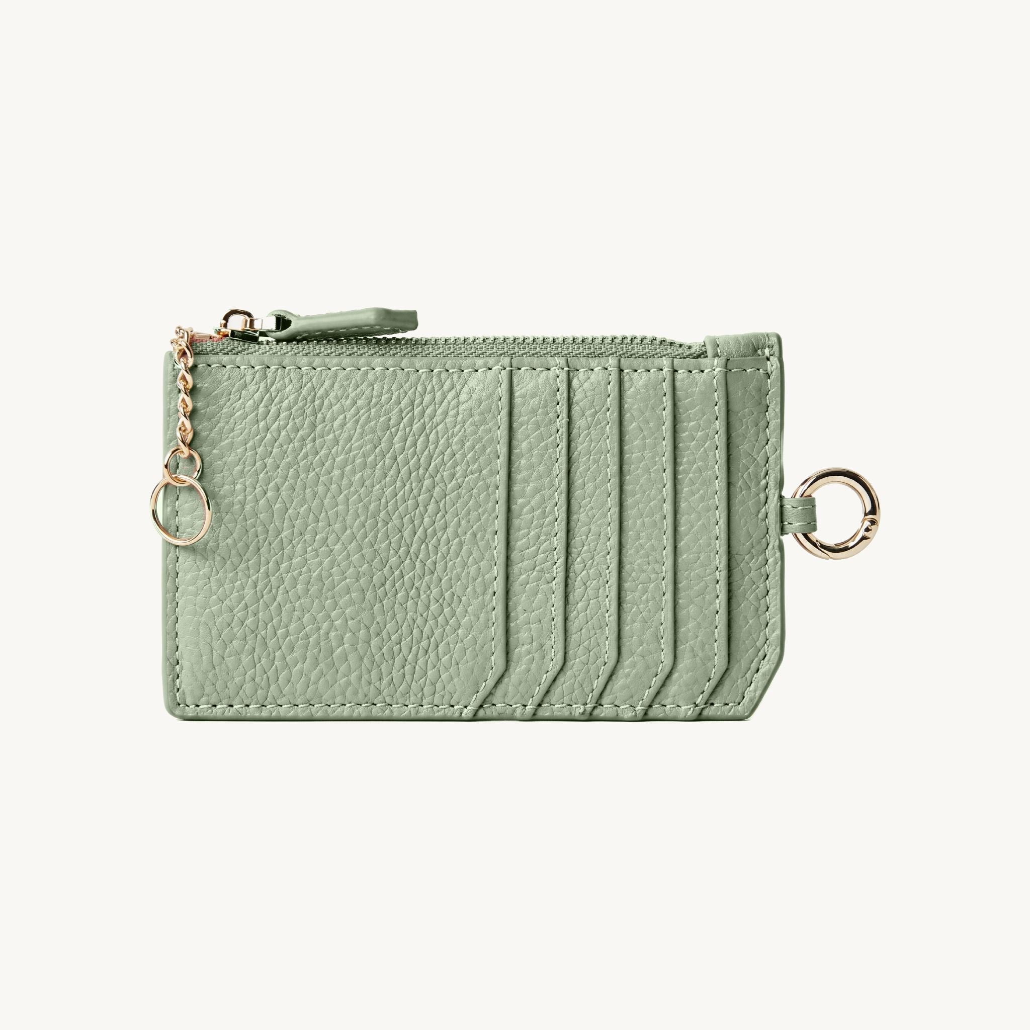 Porte-carte en cuir zippé pour femme