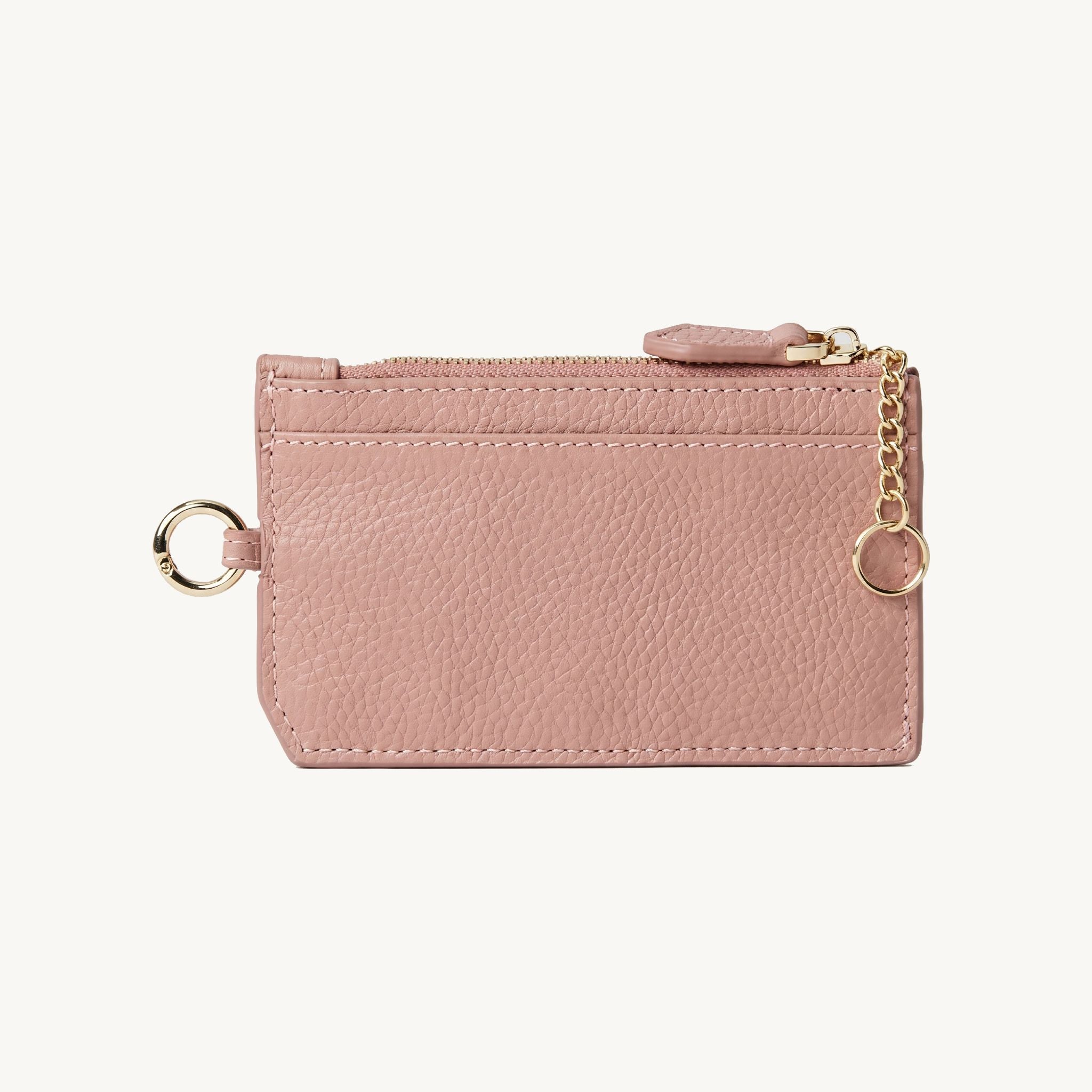 Porte-carte en cuir zippé pour femme
