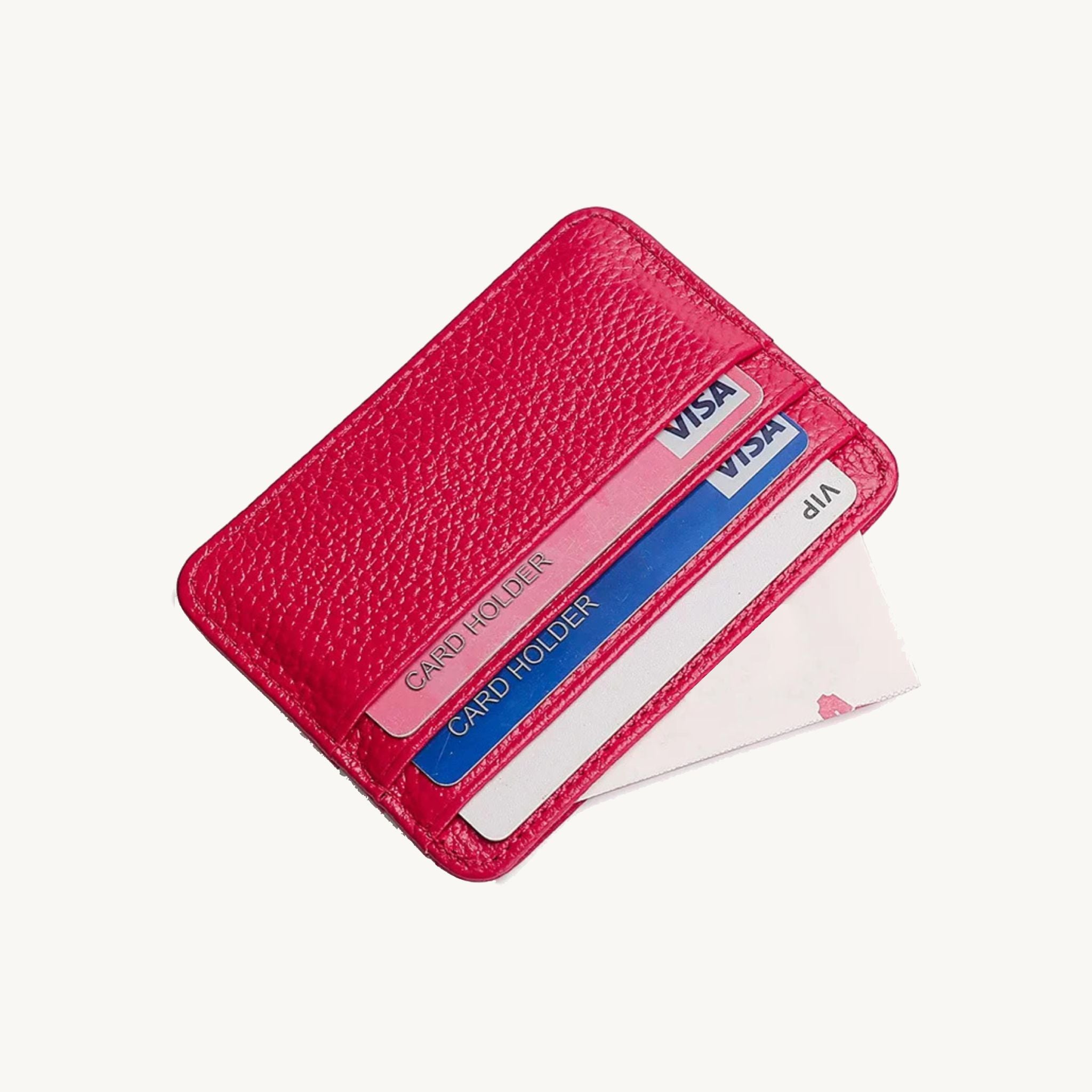 Porte-cartes simple en cuir pour femme