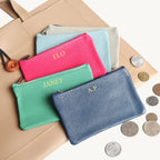 Porte-cartes en cuir pochette zippée personnalisé
