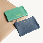 Porte-cartes en cuir pochette zippée personnalisé