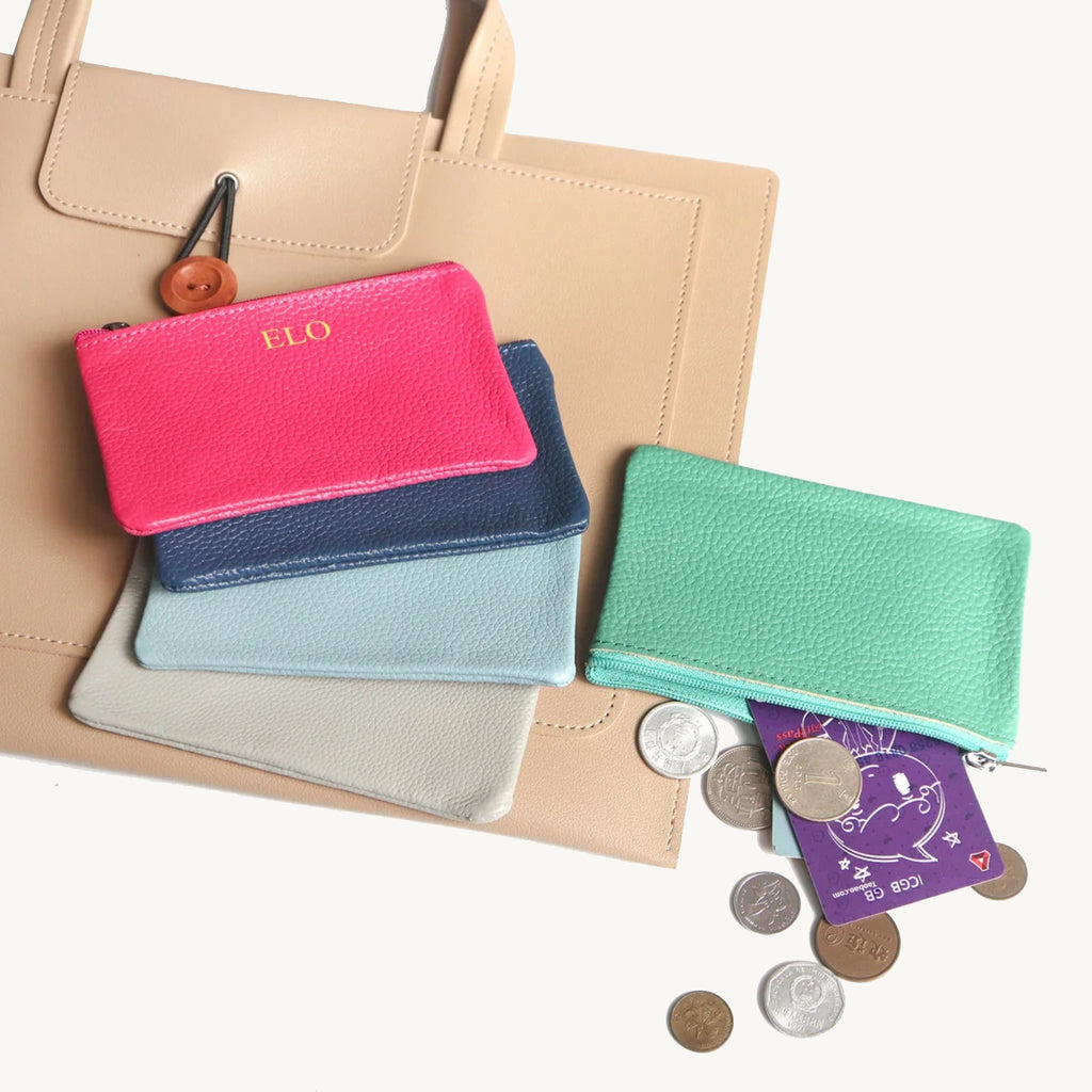 Porte-cartes zippé personnalisable pour femme