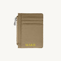 Porte-cartes zippé en cuir pour femme personnalisable