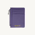 Porte-cartes en cuir zippé vertical personnalisé