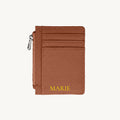 Porte-cartes en cuir zippé vertical personnalisé