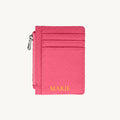 Porte-cartes en cuir zippé vertical personnalisé