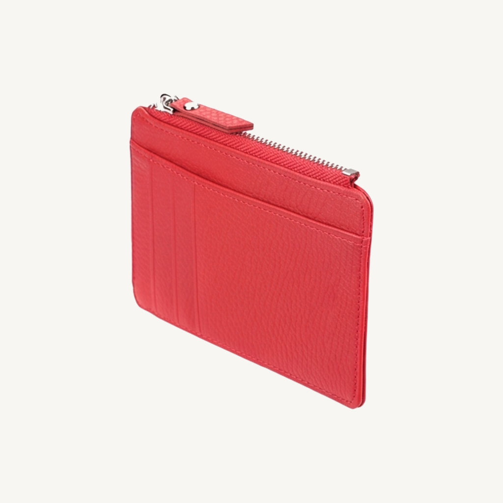 Porte-cartes zippé en cuir pour femme personnalisable