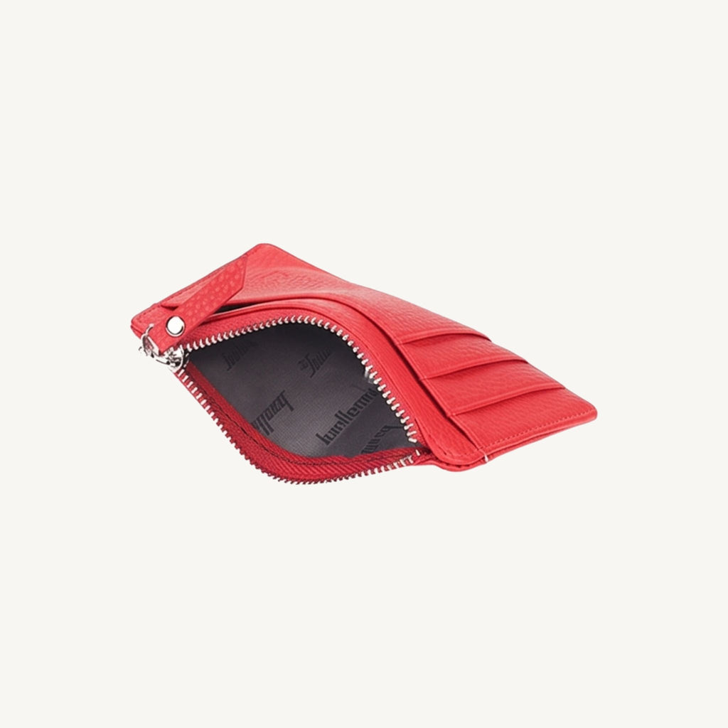 Porte-cartes zippé en cuir pour femme personnalisable