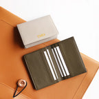 Porte-cartes en cuir pliable personnalisé