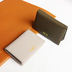 Porte-cartes en cuir pliable personnalisé