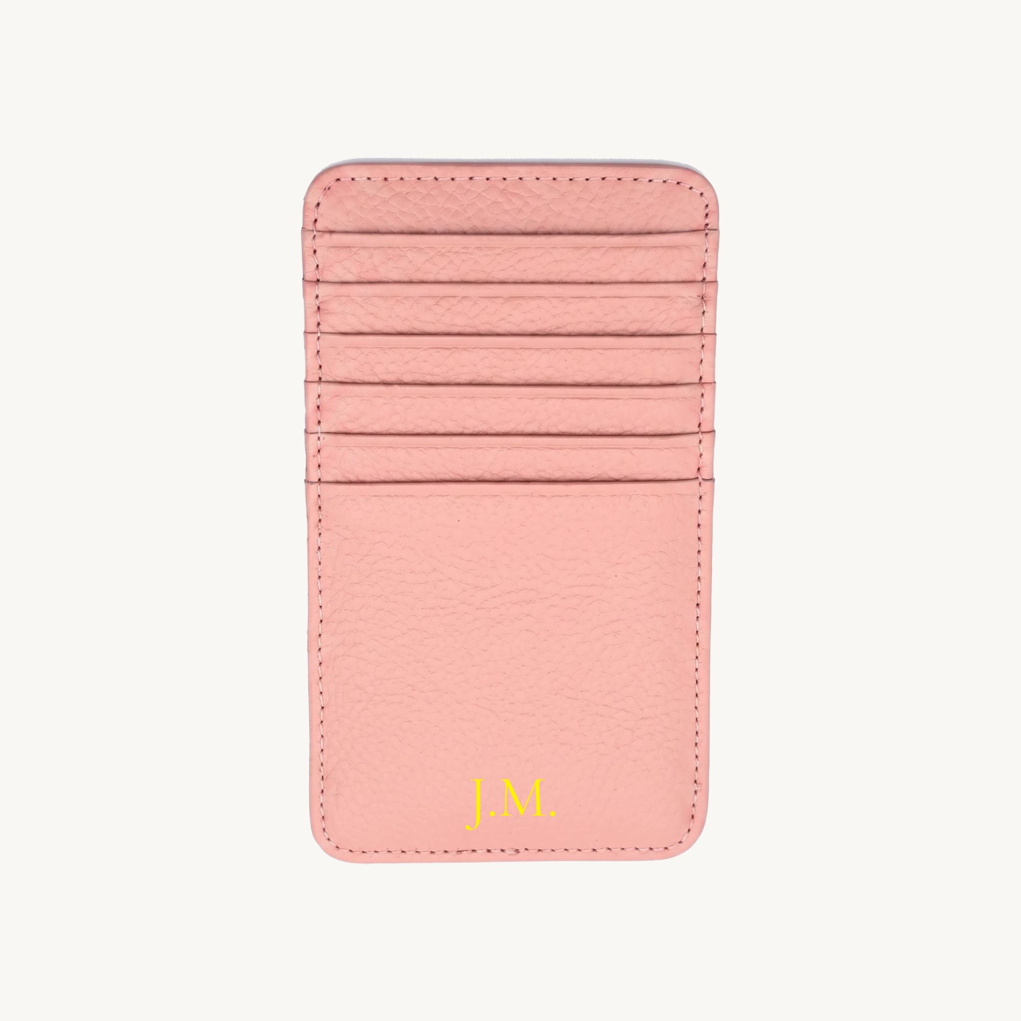 Porte-cartes en cuir avec initiales personnalisable