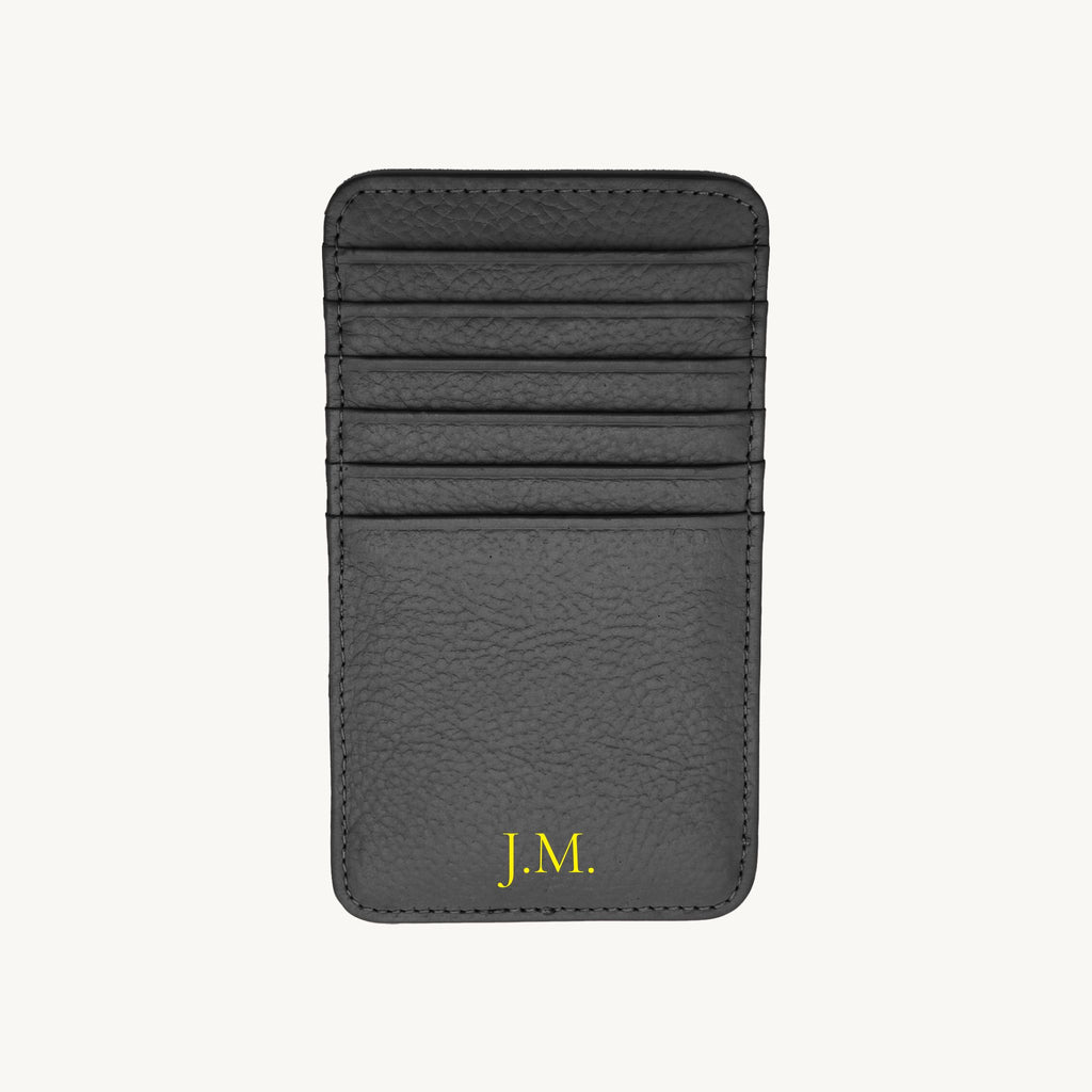 Porte-cartes en cuir avec initiales personnalisable