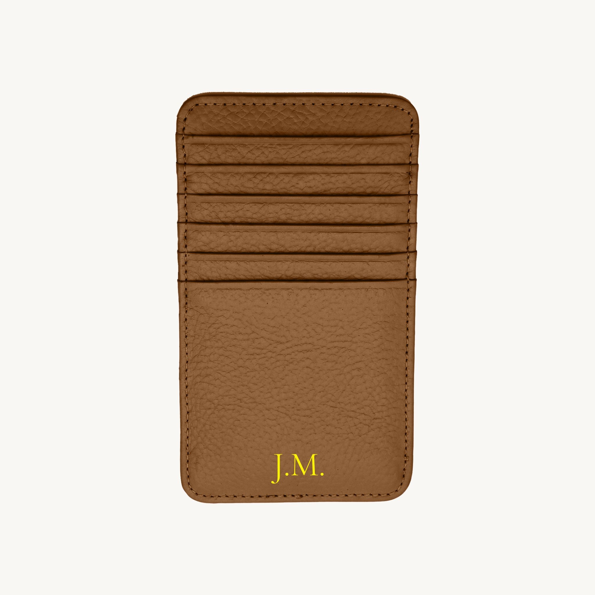 Porte-cartes en cuir avec initiales personnalisable
