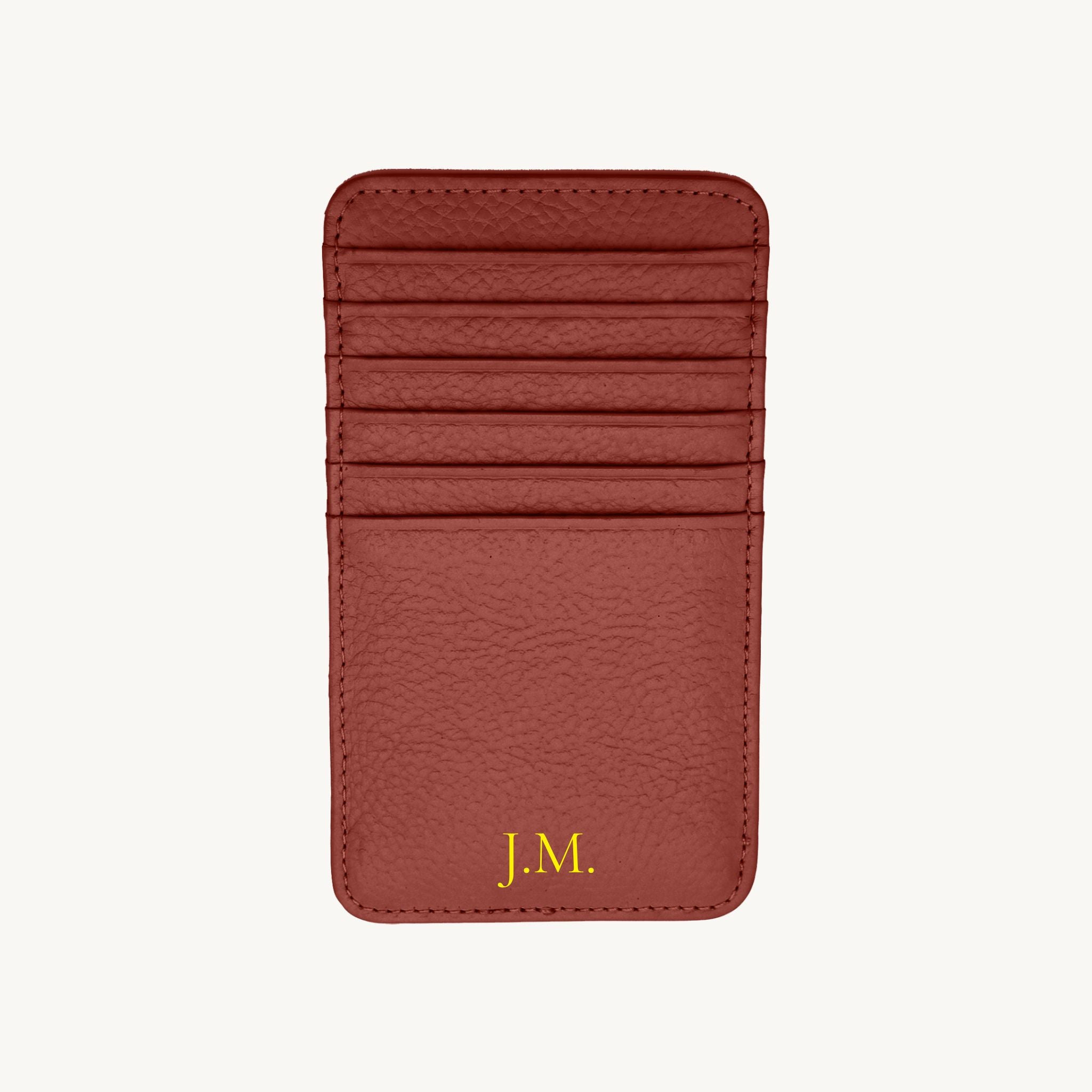 Porte-cartes en cuir avec initiales personnalisable