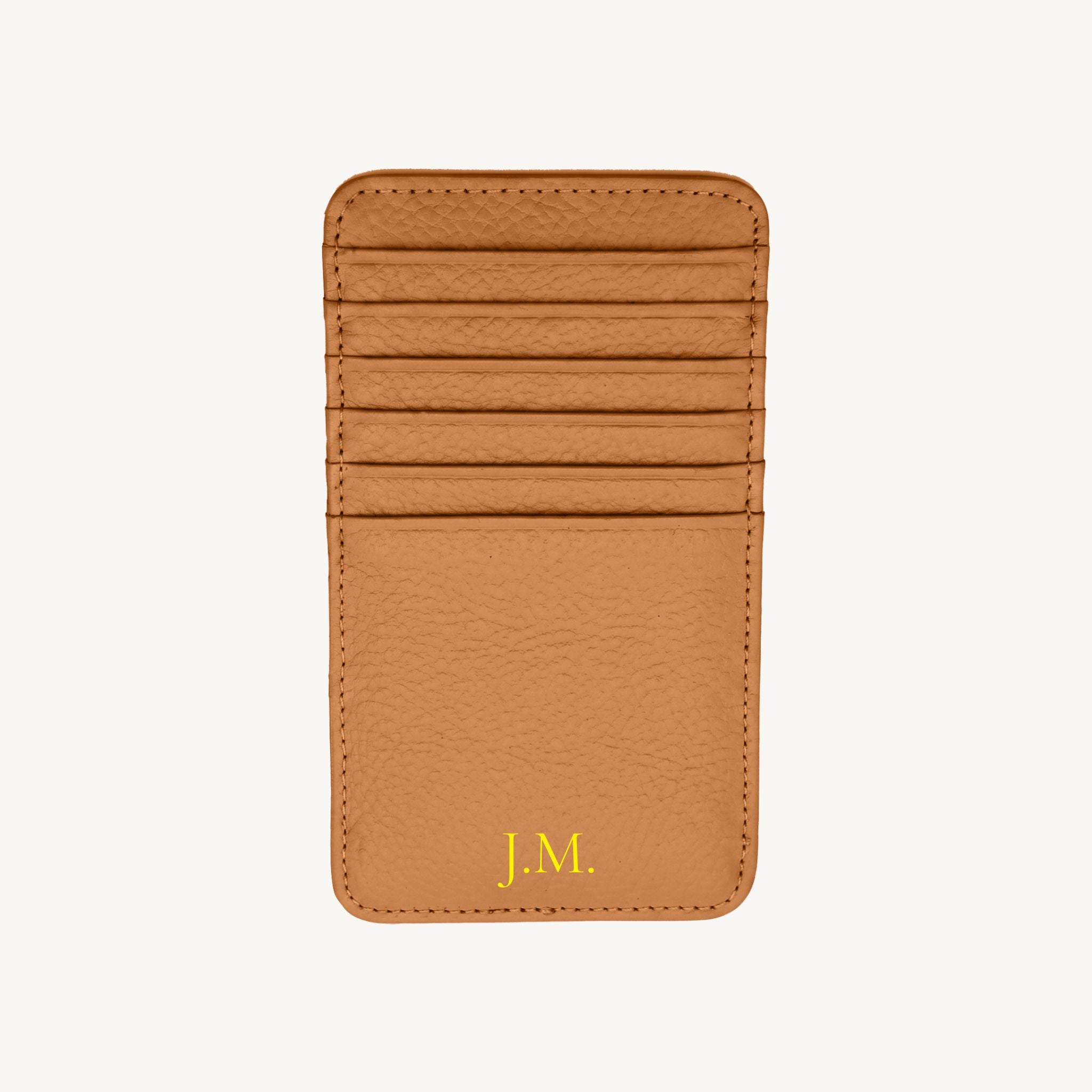 Porte-cartes en cuir avec initiales personnalisable
