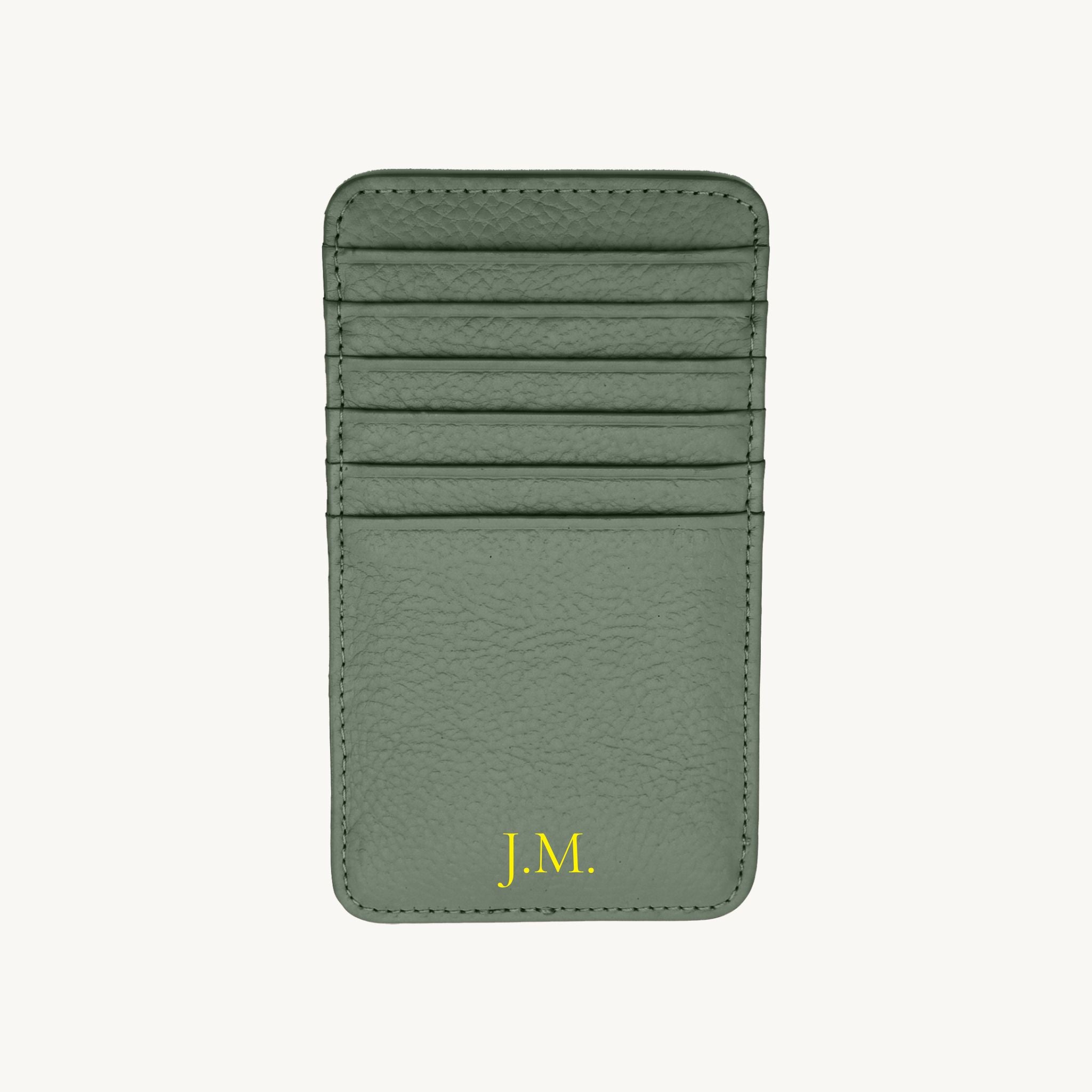 Porte-cartes en cuir avec initiales personnalisable
