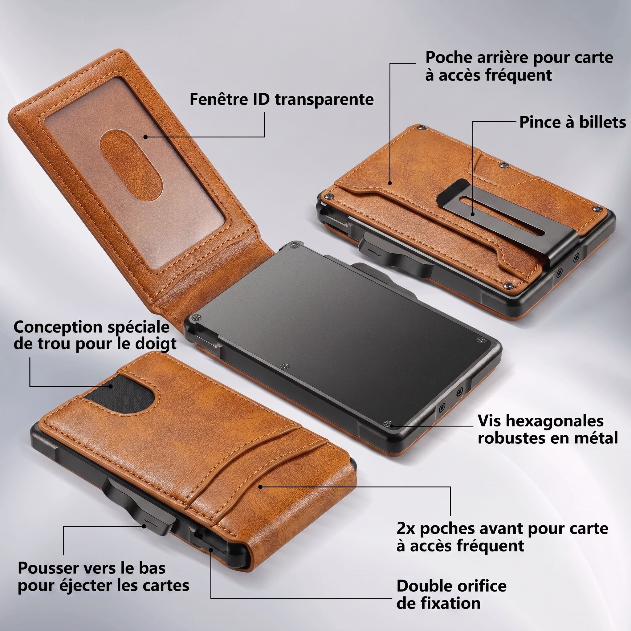 Porte-cartes rigide pour homme