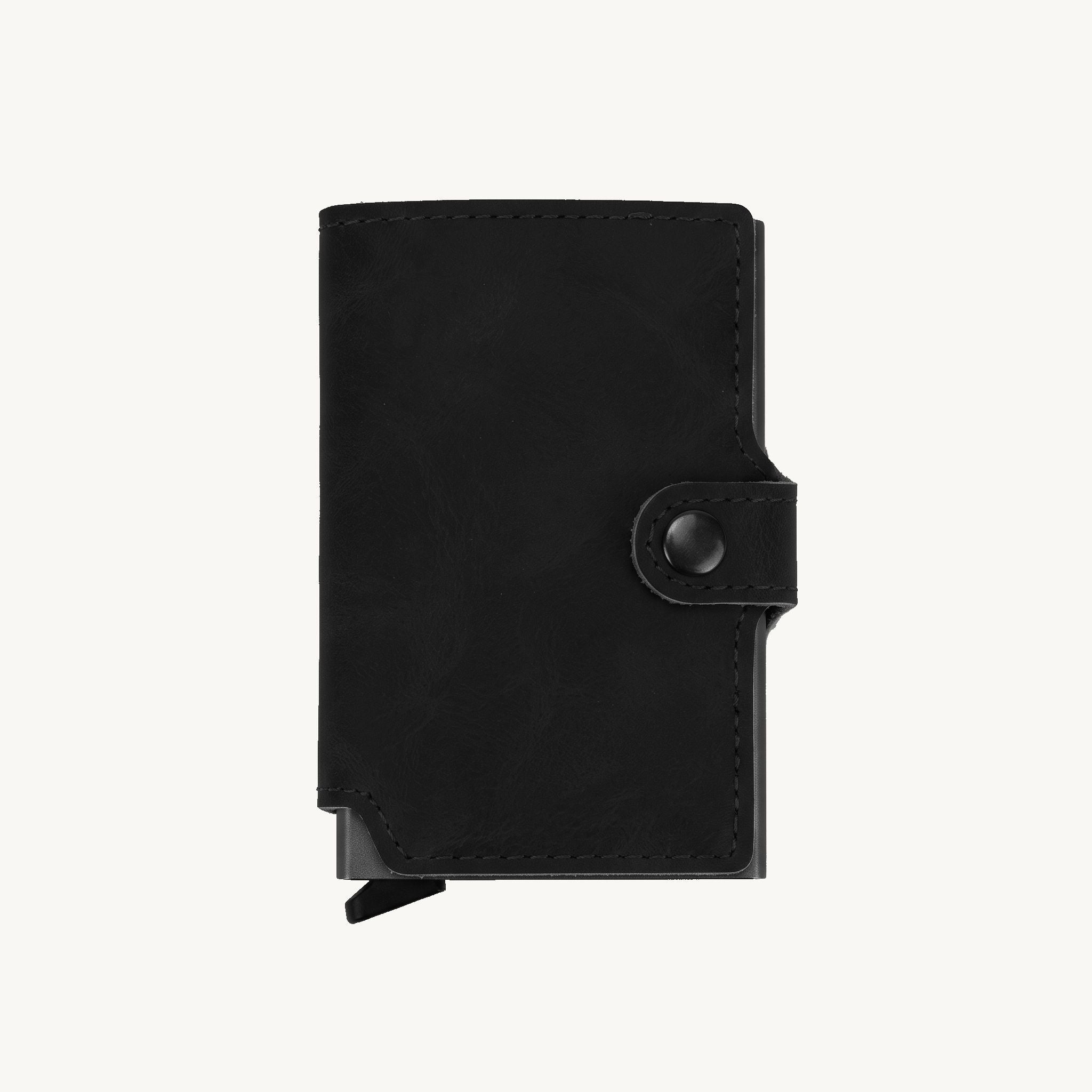 Porte-cartes automatique en cuir marron anti-RFID