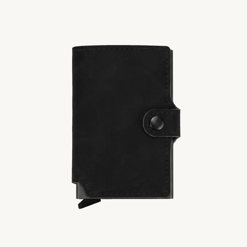 Porte-cartes automatique en cuir marron anti-RFID