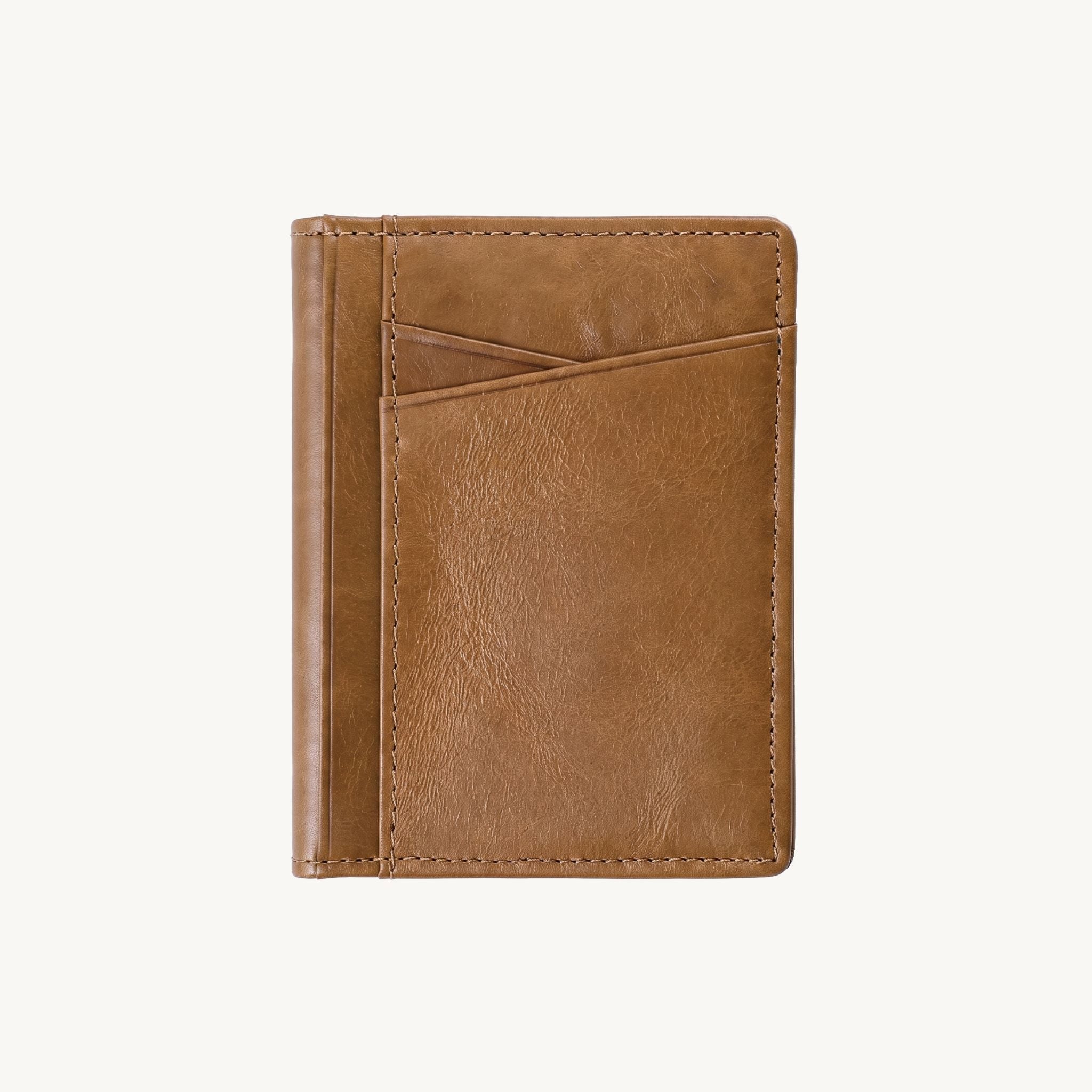 Porte-cartes pour homme en cuir avec deux volets