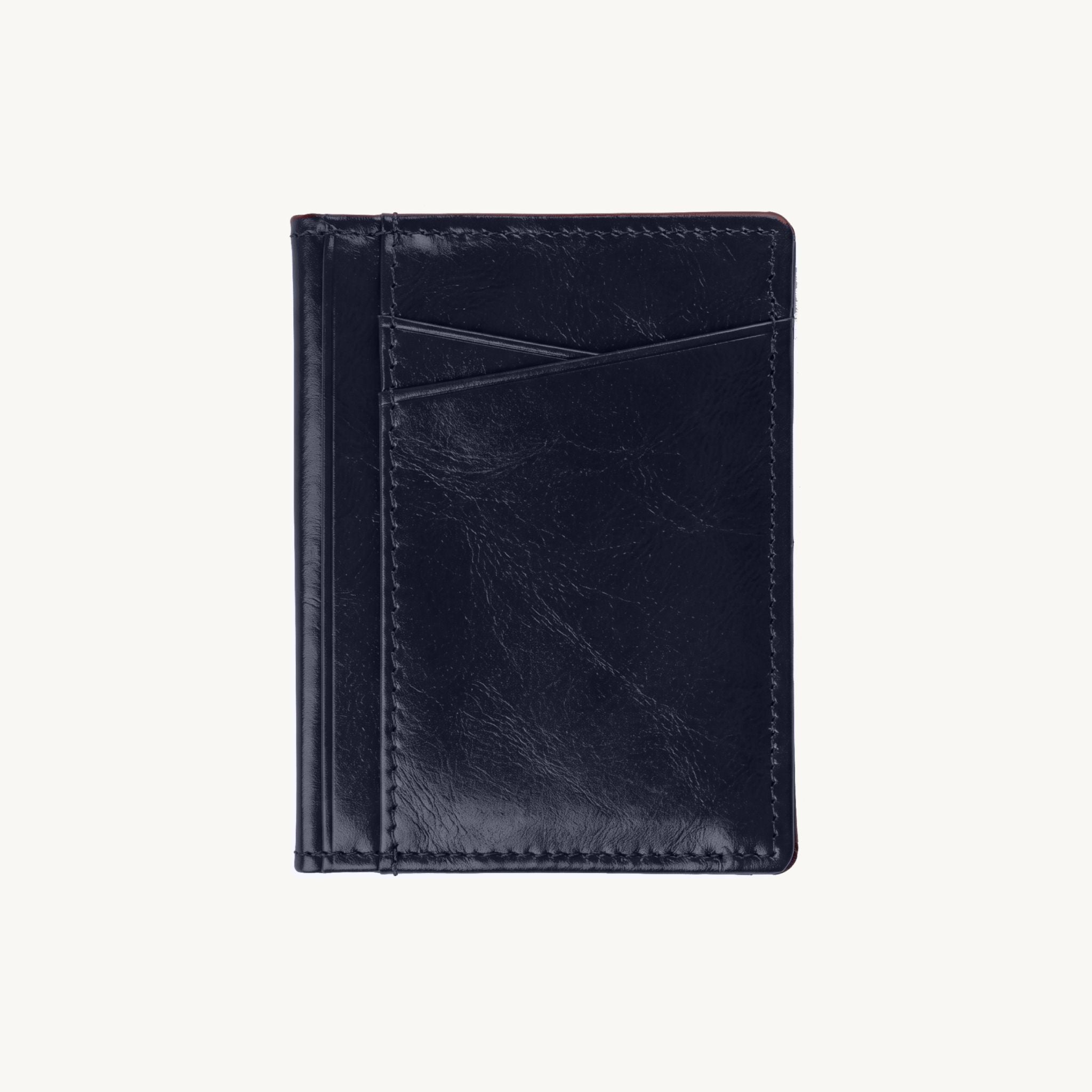 Porte-cartes pour homme en cuir avec deux volets
