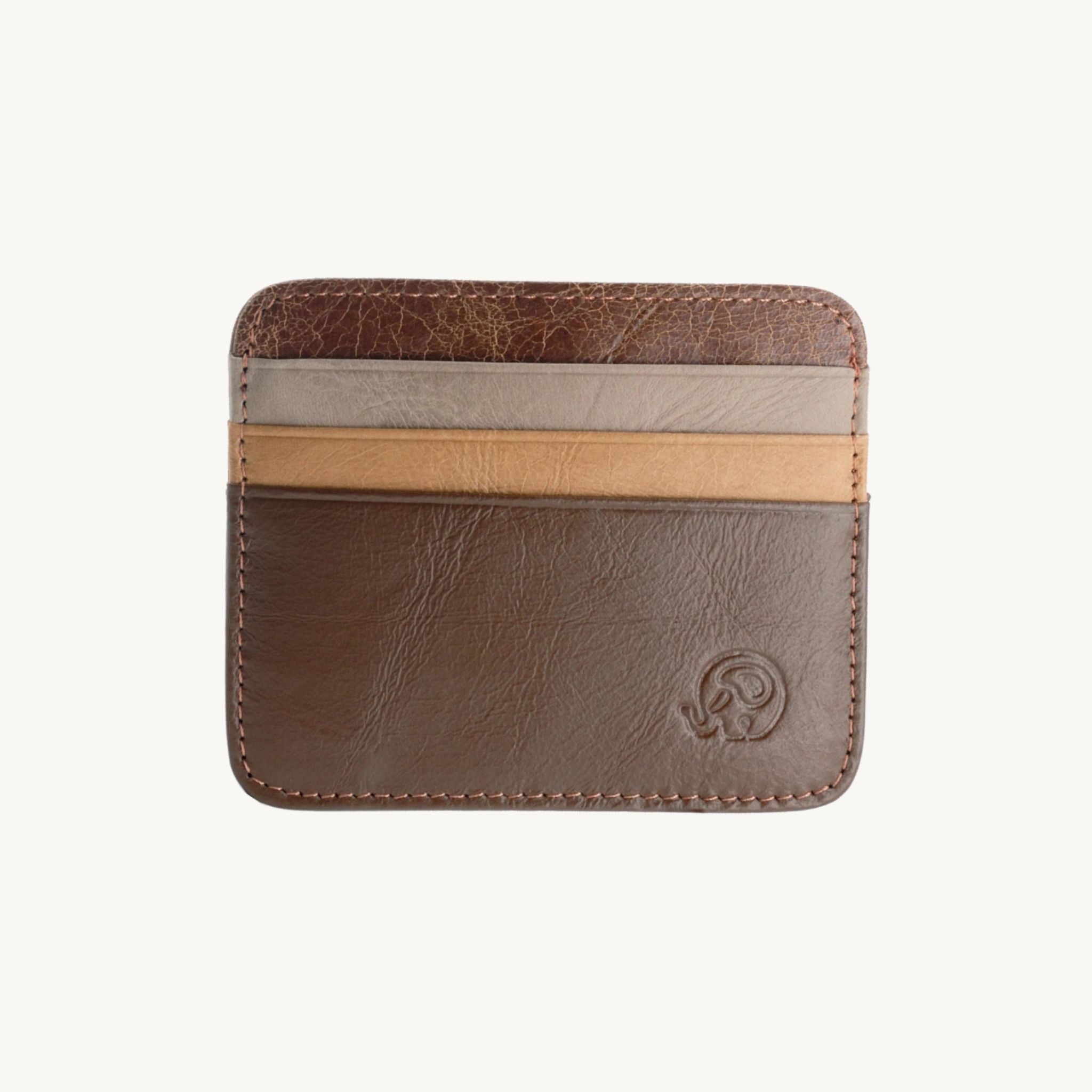 Porte-cartes minimaliste en cuir multicolore