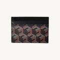 Porte-cartes en cuir motif monogramme