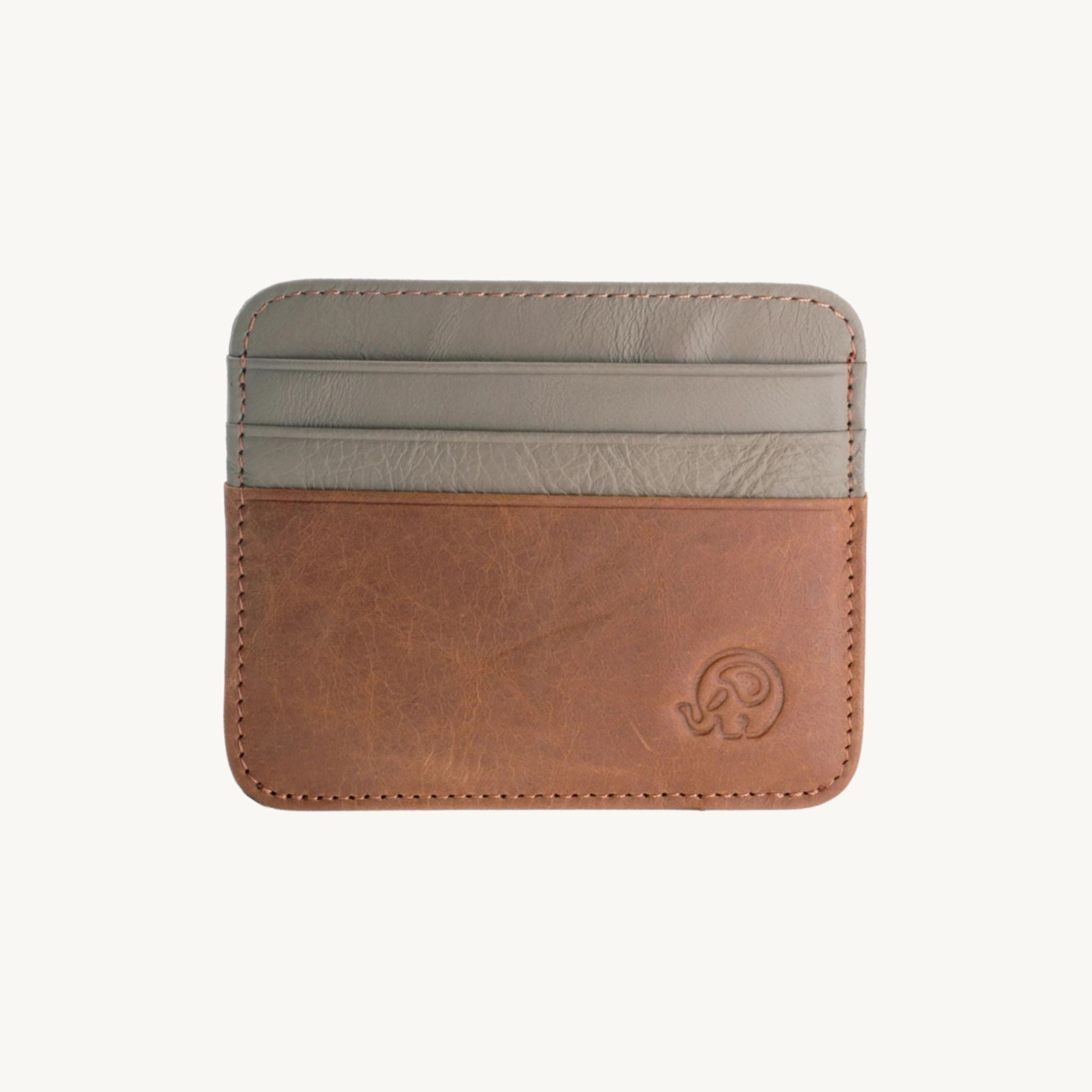Porte-cartes minimaliste en cuir multicolore