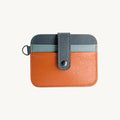 Porte-cartes en cuir colorblock porte-clés