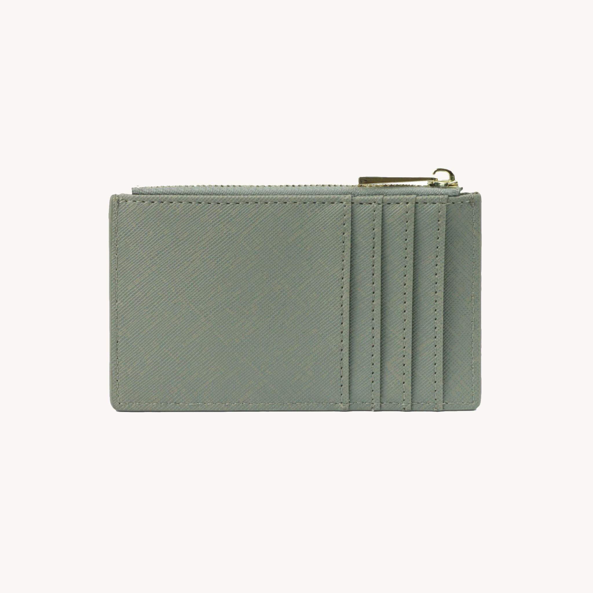 Porte-cartes zippé en cuir pour femme