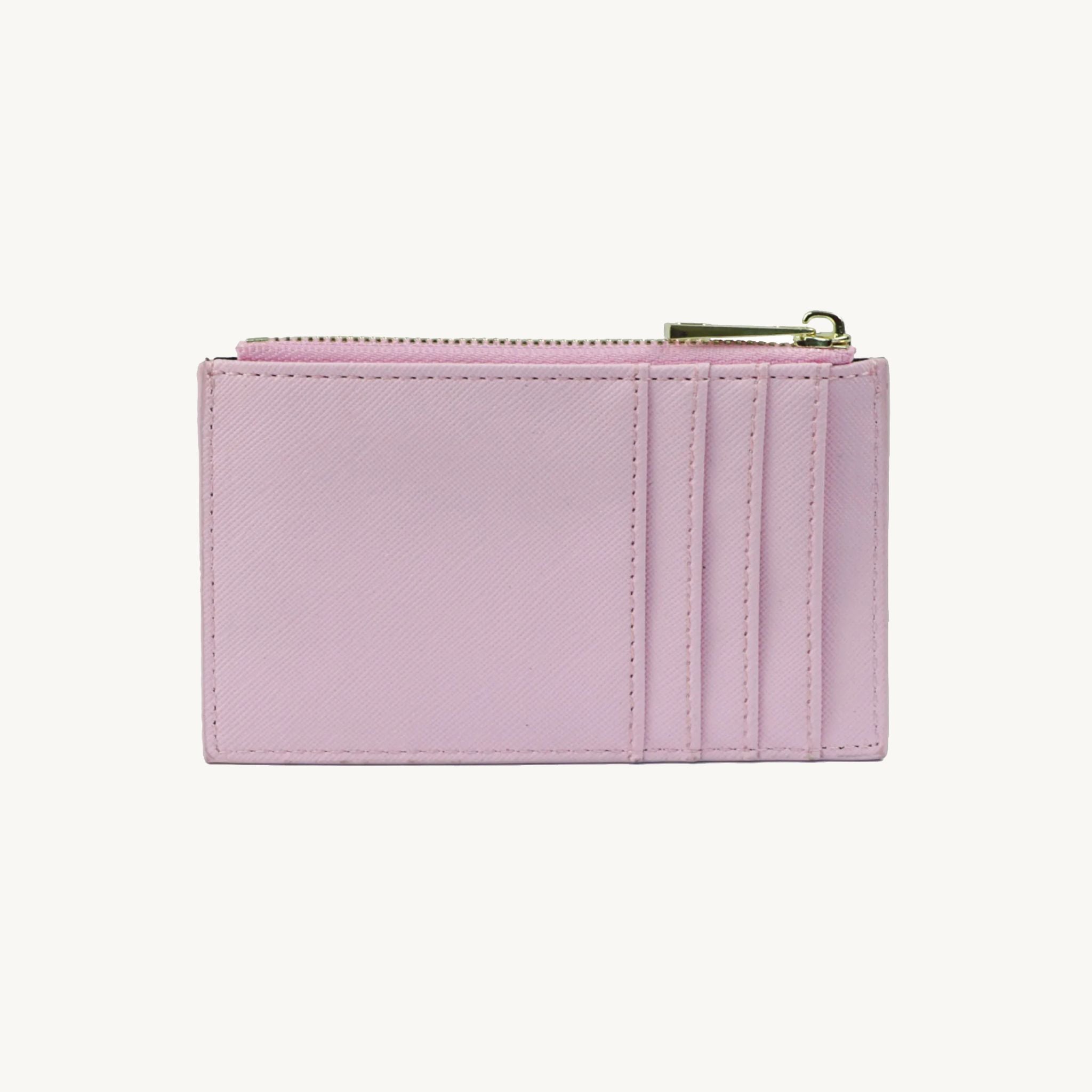 Porte-cartes zippé en cuir pour femme