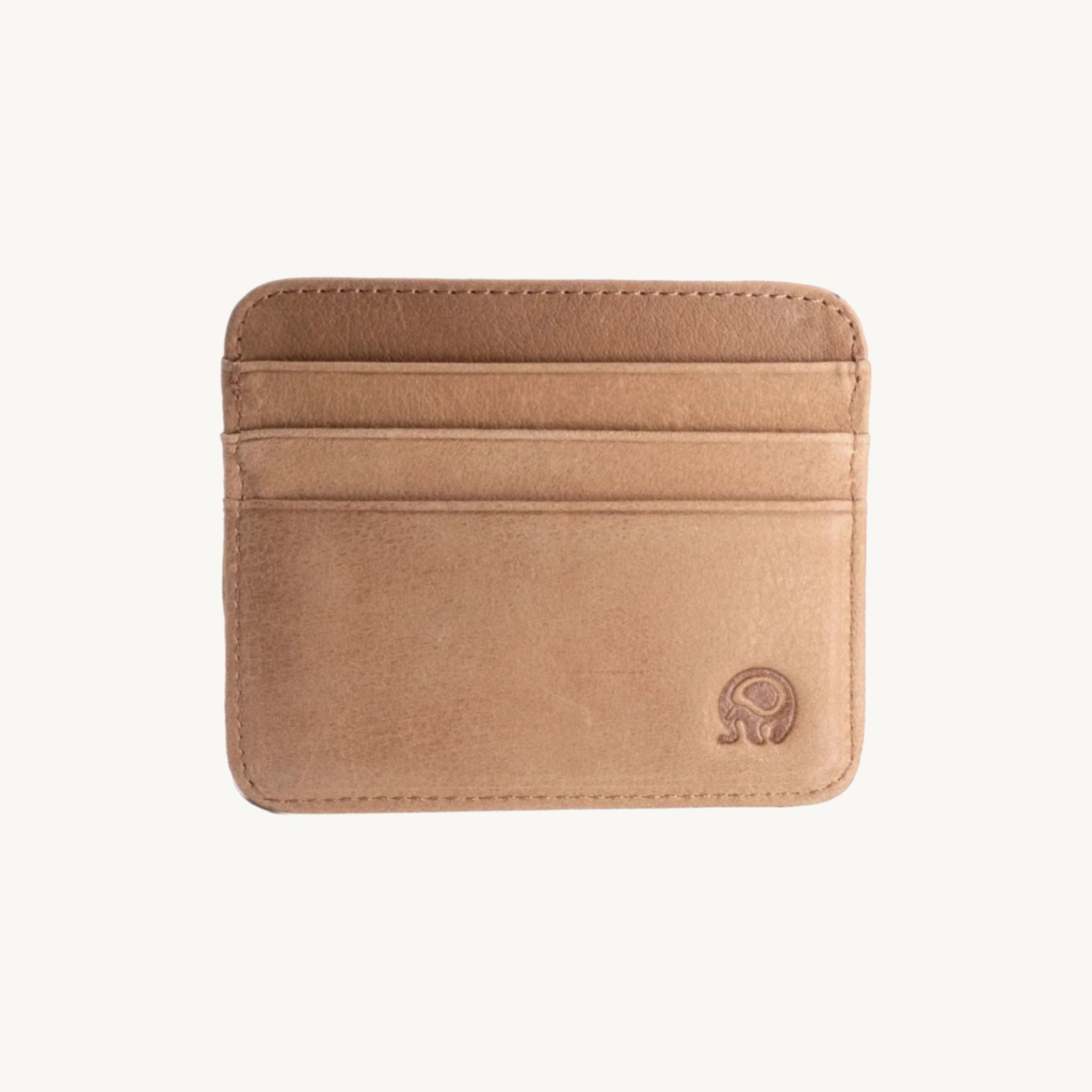 Porte-cartes minimaliste en cuir patiné pour homme