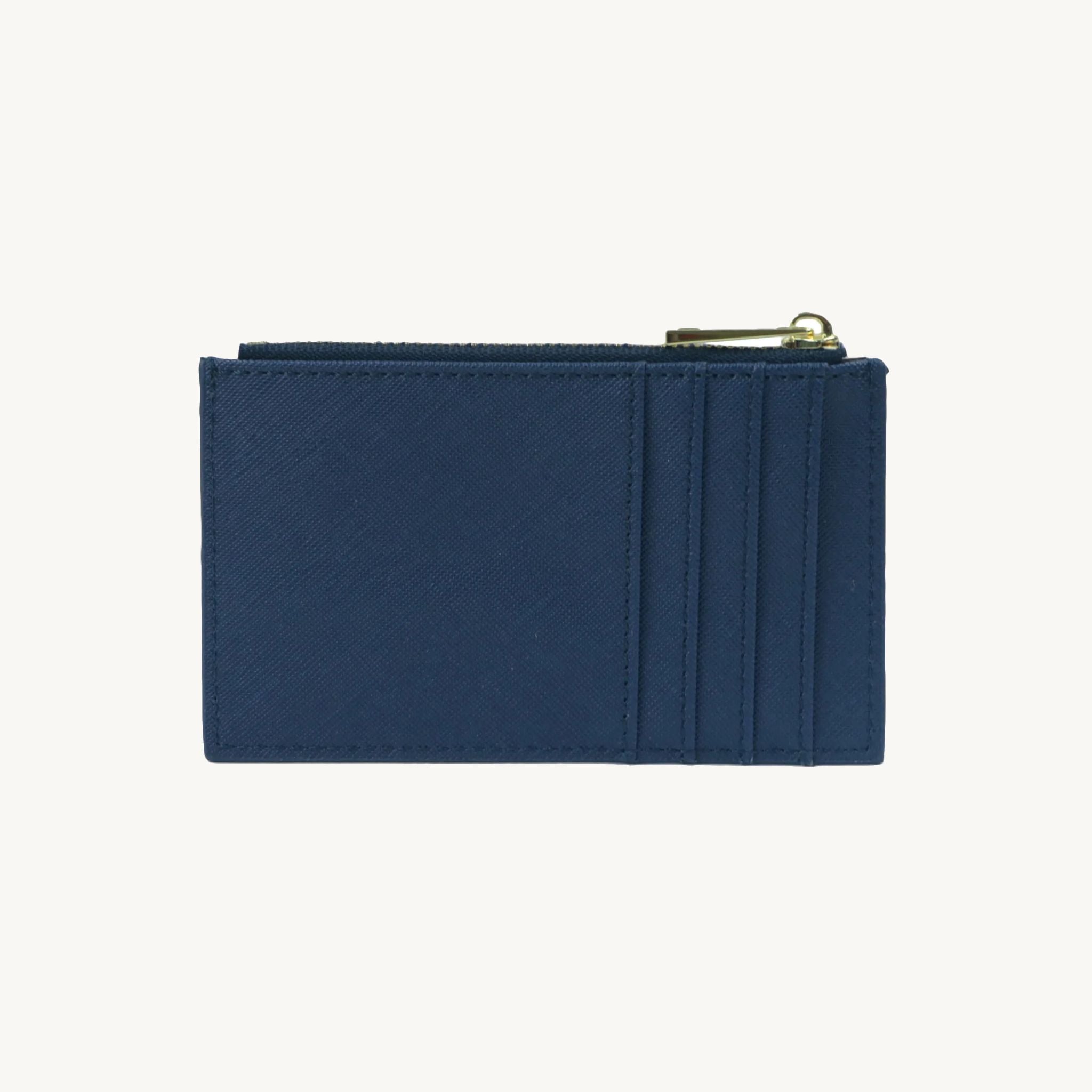 Porte-cartes zippé en cuir pour femme