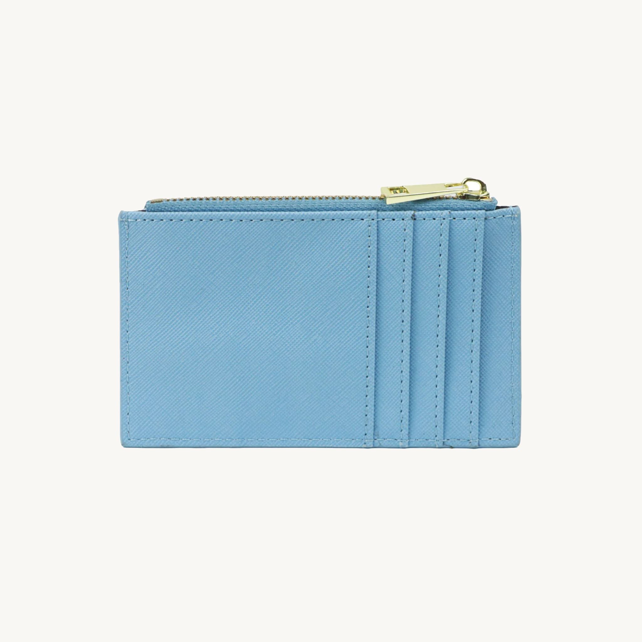 Porte-cartes zippé en cuir pour femme