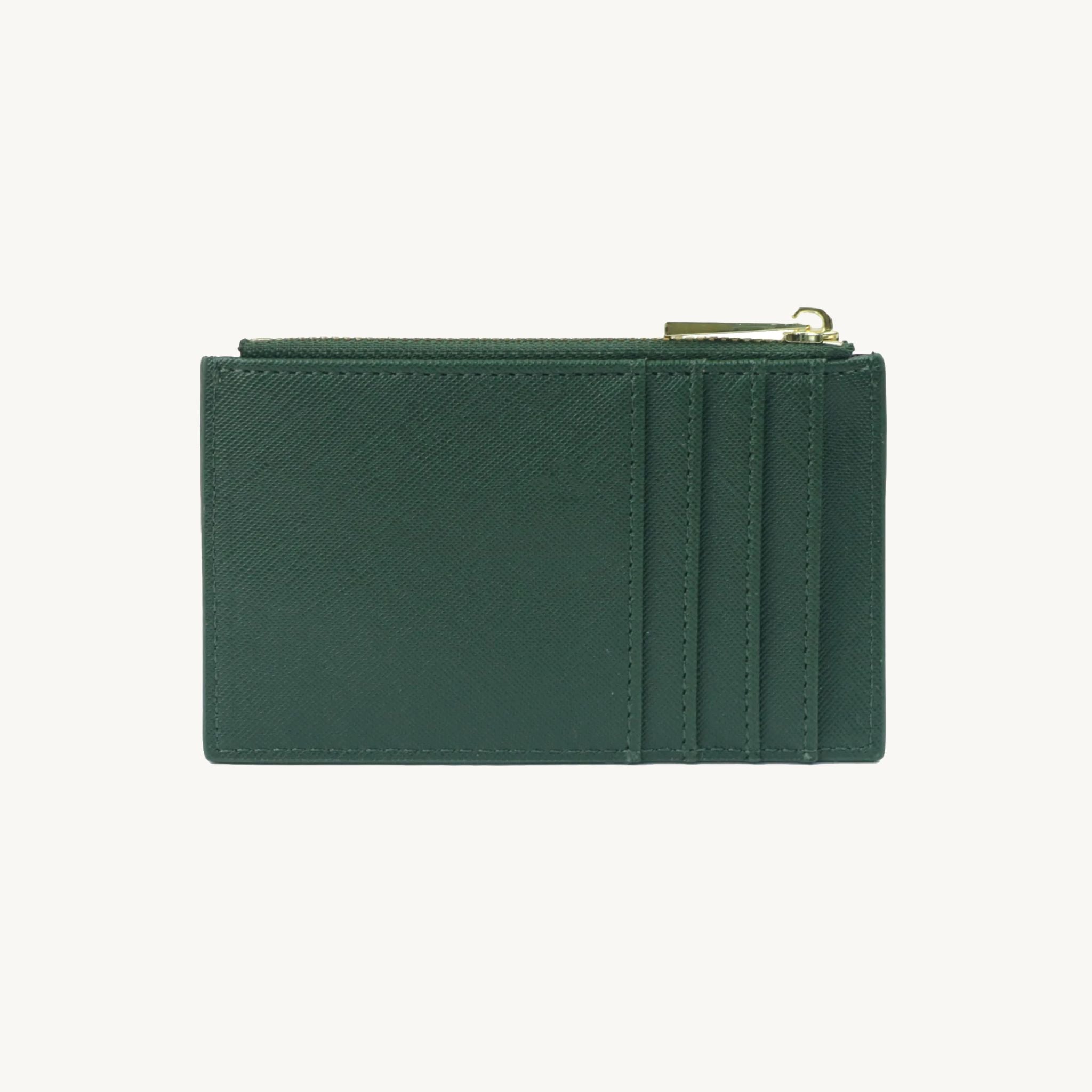 Porte-cartes zippé en cuir pour femme