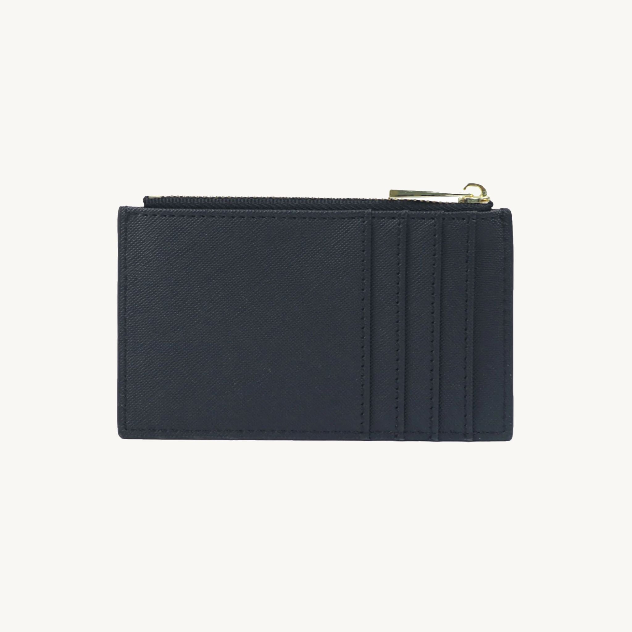 Porte-cartes zippé en cuir pour femme