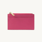 Porte-cartes en cuir zippé fin