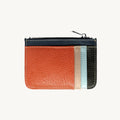 Porte-cartes en cuir colorblock zippé