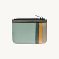 Porte-cartes en cuir colorblock zippé