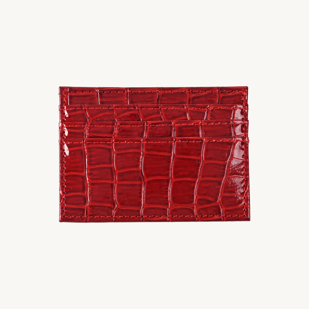 Porte-cartes style croco pour femme