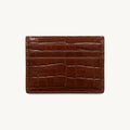 Porte-cartes en cuir motif croco plat