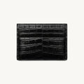 Porte-cartes en cuir motif croco plat